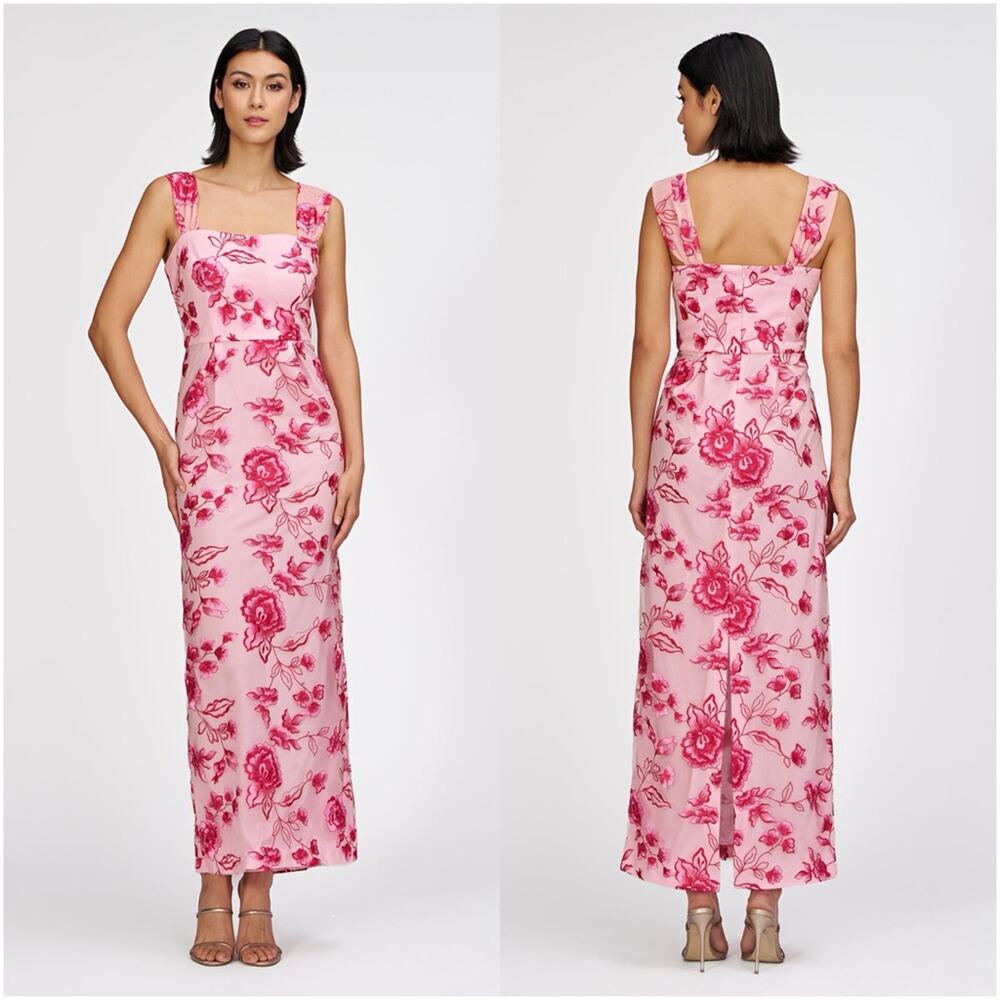 JS COLLECTIONS Julieta Ankle Sundress Gown in Rose Shadow/ Magenta